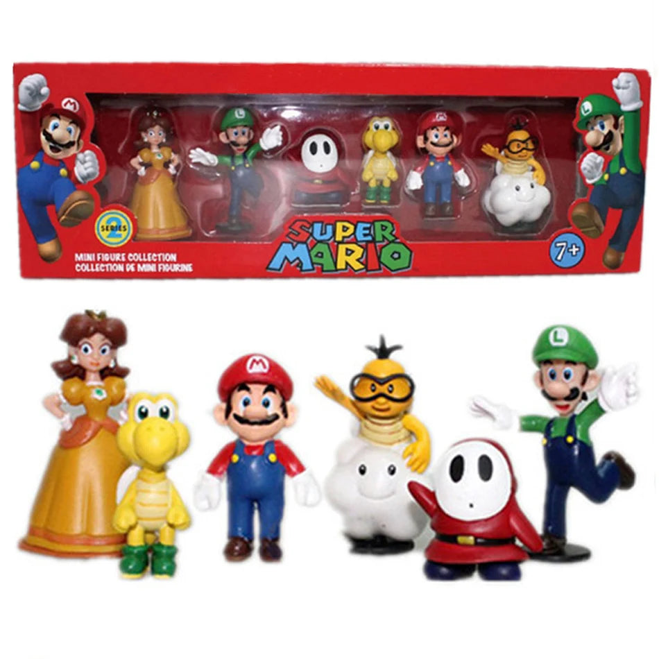 Super Mario Bros PVC Action Figure Toys para crianças, Luigi, Yoshi, Donkey Kon
